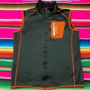 Ortovox‎ Vest Men's L Black Orange Soft Shell Outdoors Hiking Gorpcore Outerwear